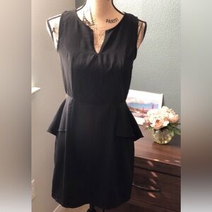 ✨ NWT~CHARMING CHARLIE Elegant Black Sleeveless Dress SZ L peplum waist Back Zip